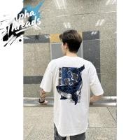 ราคา จัดส่งตลอด 24 ชั่วโมง Alpha Threads เสื้อยืด Whale and sea สกรีนหน้าหลัง สกรีนสีจมติดแน่นทนนาน (41955159515)
