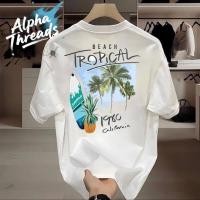 ราคา จัดส่งตลอด 24 ชั่วโมง เสื้อไปทะเล เสื้อยืดแขนสั้น สกรีนลาย ทะเล คอกลม สีดำ สีขาว COTTON 100 (41853541046)