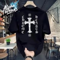 ราคา จัดส่งตลอด 24 ชั่วโมง Outlets Chrome Hearts Cross Incription Kaos สีดําสีขาวขนาดใหญ่ 20s (41811601970)