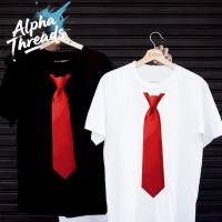 ราคา จัดส่งตลอด 24 ชั่วโมง เสื้อยืดสกรีนลาย เนคไทสีแดง เสื้อยืดผ้า MICRO POLYESTER (41355952318)