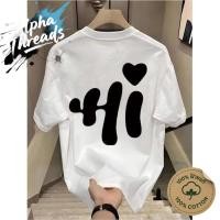 ราคา จัดส่งตลอด 24 ชั่วโมง เสื้อยืด oversize unisex สตรีทแฟชั่น โคตรนุ่ม เสื้อ ไม่หดตัวลาย เสื้อไม่ยับ ลาย HI LOVE (40967117490)