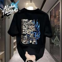 ราคา เสื้อยืดคอกลม แขนสั้น oversize t shirt พิมพ์ลายหน้า หลัง เสื้อสตรีทแฟชั่นเท่ๆ ผู้ชาย เสื้อฮิปฮอปเมกาเท่ๆ สีพื้น สีขาว ดำ (40653326933)