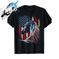 ราคา จัดส่งตลอด 24 ชั่วโมง เสื้อยืดโอเวอร์ไซส์ American Street Tops สำหรับผู้ชาย ลายม้าลายรักชาติและธงชาติอเมริกัน (28741068630)