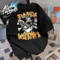 ราคา จัดส่งตลอด 24 ชั่วโมง Alpha Threads วินเทจอเมริกัน Donald Duckพิมพ์ลาย เสื้อเท่ๆ PANDA duck (27089644243)