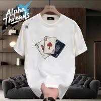 ราคา จัดส่งตลอด 24 ชั่วโมง ฤดูร้อนเล่นไพ่พิมพ์เสื้อยืดแขนสั้นผู้ชายแฟชั่นพิมพ์เสื้อยืดทุกการแข่งขันรอบคอเสื้อยืด (24894037274)