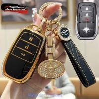 ราคา ฝาครอบกุญแจอัจฉริยะ Toyota FORTUNER 2022 Toyota INNOVA Harrier Revo เคสกุญแจรถ พวงกุญแจขอบทอง (27869422759)