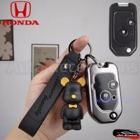 ราคา พวงกุญแจรถยนต์ Honda CR V Jazz City Brio Civic Accord เคสกุญแจรถHonda กุญแจพับHonda พวงกุญแจหมี2ปุ่ม (24184604277)