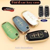 ราคา เคสกุญแจรถ Ford สําหรับ Ford RANGER EVEREST ปลอกกุญแจ RANGER xls 2018 2023 พวงกุญแจขอบทอง (28367230154)