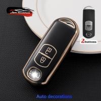 ราคา Mazda เคสกุญแจรถ พวงกุญแจขอบทอง สําหรับ Mazda 2 Mazda 3 cx 5 cx 3 skyactive ที่หุ้มกุญแจ Mazda พวงกุญแจ (25589860795)