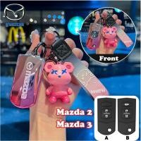 ราคา เคสกุญแจรถสีไล่ระดับ Mazda สําหรับ Mazda3 mazda2 Mazda 5 พวงกุญแจหุ้มกุญแจ (25583004718)