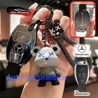 ราคา 2 ปุ่ม Mercedes Benz เคสกุญแจสําหรับ GLA GLC Benz A Benz C Benz E CLA GLK ฝาครอบกุญแจพวงกุญแจ (28430378406)