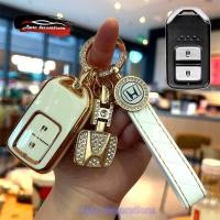 ราคา เคสกุญแจรถฮอนด้า 2 ปุ่มเหมาะสําหรับ Honda HR V CR V BR V jazz jazz gk jazz G2 ฝาครอบกุญแจพวงกุญแจขอบทอง (27572937041)