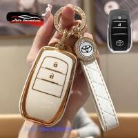 ราคา 2 ปุ่มเคสกุญแจรีโมทรถยนต์ Toyota สําหรับ Toyota fortuner hilux revo innova ปลอกกุญแจขอบทอง (26369159490)