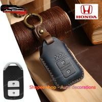 ราคา เคสกุญแจหนังแท้สําหรับ Honda JAZZ HRV CRV BRV CITY ACCORD CIVIC ปลอกกุญแจ Honda พวงกุญแจ (46300172016)