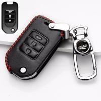 ราคา เคสกุญแจรีโมทรถยนต์ หนังวัวแท้ 3 ปุ่ม สําหรับ Honda civic jazz (24769956011)