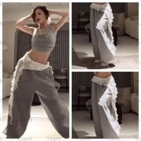 ราคา YSANNH กระโปรงมินิลูกไม้ เสือดาวไม่สม่ําเสมอ Lace Up Ruffles กระโปรง Y2K Streetwear เอวสูงดูผ่าน Ruched กระโปรง (42216556994)