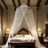 ราคา ใช่แล้ว โดมเตียงหลังคาขนาดใหญ่ที่สวยงามยุงเตียงหลังคาเตียงคู่สีขาวเจ้าหญิงหลังคาเตียงผ้าม่านสําหรับเปลเด็กเด็กและผู้ใหญ่เตียง (52700840982)