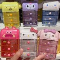 ราคา SANRIO ใช่ กล่องเก็บของตั้งโต๊ะ กล่องเครื่องสําอางแบบลิ้นชัก ซานริโอ ตู้เก็บของเครื่องประดับลายการ์ตูน สวัสดี คิตตี้ ทํานอง (43516565631)