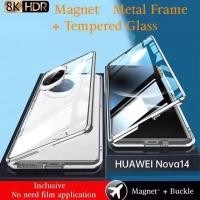 ราคา 360 กระจกสองด้านเคสโทรศัพท์สําหรับ Huawei Nova 14 13 12 11 10 9 8 Pro 5G โลหะแม่เหล็กเลนส์ป้องกัน Nova14 Nova 14Pro 14Ultra ฝาครอบ Coque (44303670658)