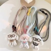 ราคา น่ารักสีชมพูแว่นตาลูกสุนัขตุ๊กตาจี้เคสโทรศัพท์เชือกเส้นเล็กกระเป๋าเครื่องประดับในแนวทแยงยาวเชือกเคสโทรศัพท์สากล (53450116394)