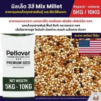 ราคา 5KG 10KG มิลเล็ต 3สี Mix Millet เกรด A อาหารนกเขาเล็ก นกแก้ว และสัตว์ฟันแทะ ใหม่ สด สะอาด ร่อนฝุ่นทุกถุง (22469611306)