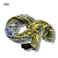 ราคา Zara Accessories ผ้าคลุมไหล่ ผ้าพันคอ ซาร่า ลายดอกไม้ (54450865093)