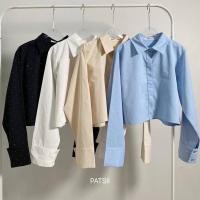 ราคา crop top เสื้อเชิ้ตแขนยาว ทรงครอป สีพื้น (27851506454)