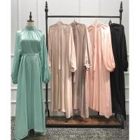 ราคา dress metallic silk satin แขนยาวบอลลูล ผ้าเมทาลิค ออกงาน ใส่เที่ยว ไปงานแต่ง (20171735795)