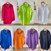 ราคา เสื้อเชิ้ตแขนยาว คอปก ทรงOversize basic shirt คอตตอน ใส่เที่ยว (18372422172)