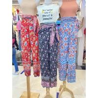 ราคา กางเกงเลผูกเอว ลายน่ารัก ขายาวใส่เที่ยว ไปทะเล ผูกข้าง (3960001495)