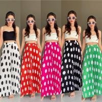 ราคา กางเกงอัดพลีทขายาว เอวสม๊อค ลายจุด ทรงปลายบาน งานสีพื้นสีสันสดใส (43301454868)