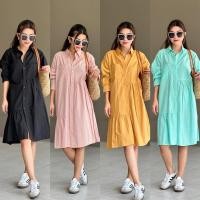 ราคา linen dress ชุดเดรสผ้าฝ้ายผสมลินิน แต่งดีเทลระบาย (26001791095)