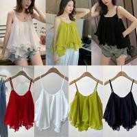 ราคา Top สายเดี่ยวชีฟอง ระบาย เซ็กซี่ (28164536557)