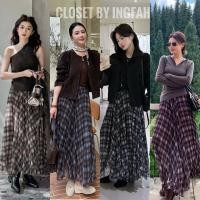 ราคา Scott skirt กระโปรงลายสก๊อตเอวยืดสำหรับผู้หญิง ผ้ามุ้งแต่ฟูเล็กน้อย (52500810409)