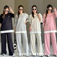 ราคา ชุดเซทไหมพรม 2 ชิ้น งานเสื้อไหมพรมคอกลม งานปัก (44951133868)