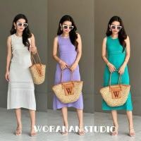 ราคา ชุดเดรสแขนกุด งานไหมพรมทอลายสวย งานใส่สบาย (43851654752)