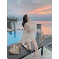 ราคา Set ชุดเซต 3 ชิ้น สายเดี่ยว เสื้อคลุม กางเกงกระโปรง ดีไซน์ฟรุ้งฟริ้งหวานละมุน (43056414906)