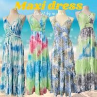 ราคา spun dress ชุดเดรสยาว ผ้าสปัน ลายมัดย้อม (42601576516)