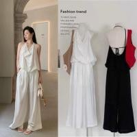 ราคา ชุดเซ็ตเสื้อคอถ่วงเว้าหลัง มาพร้อมกางเกงขายาวเอวสม็อค ลุคคุณหนู (40670525545)