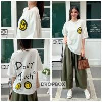 ราคา Oversize T shirt เสื้อยืดทรงโอเวอร์ไซส์ พิมพ์ลาย ยิ้ม (40219478273)
