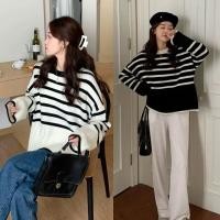 ราคา เสื้อกันหนาวแขนยาว ลายริ้ว สไตล์เกาหลี (29467031145)