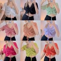 ราคา crop เสื้อครอปแขนสั้น รูดเชือกอกสวยๆ (28334467739)
