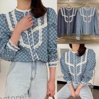 ราคา Zar shirt เสื้อเชิ้ตลูกไม้ สียีนส์ ลุคคุณหนู (27586528753)