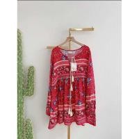 ราคา Bohi mini dress เดรสผ้าสปันพิมพ์ลาย (27313380086)