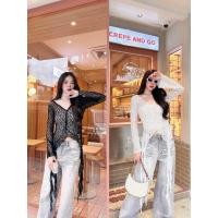 ราคา NICOLE LACE TOP เสื้อลูกไม้แขนยาว คอวี ซีทรูนิดๆ (26769510043)