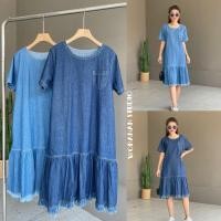 ราคา Jeans Dress มินิเดรสยีนส์ แขนสั้น ระบาย (26404822488)