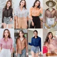 ราคา Nora shirt เสื้อเชิ้ตแขนยาว ซีทรู ผ้าแก้ว (25746978479)