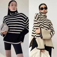 ราคา เสื้อไหมพรมคอเต่า กันหนาวแขนยาว ทรง Oversize (25613263525)
