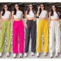 ราคา Linen pant กางเกงลินิน ขากระบอก เอวสมอค เชือกรูด (25480143600)