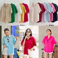 ราคา shirt เสื้อเชิ้ต ทรงOversize สีเรียบ สไตล์สาวเกาหลี (24720706385)